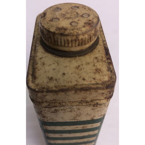 Mennen Shave Talc Men Neutral Tint Tin 4oz Metal Lid Green White Container Vtg - Picture 5 of 7